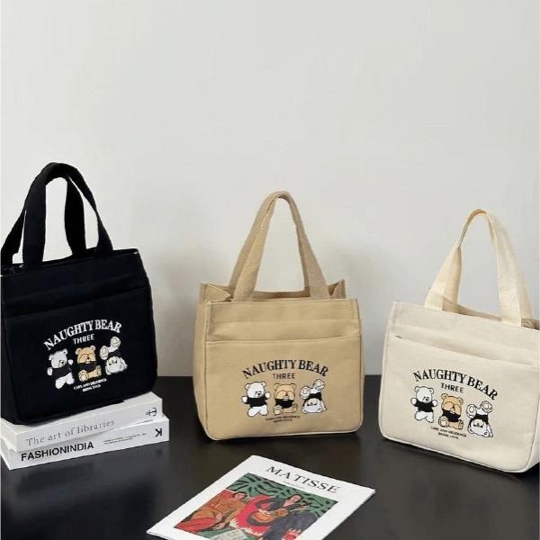 [기회공작소] 심쿵 주의 곰세마리 보조가방 데일리백 서브백 도시락가방