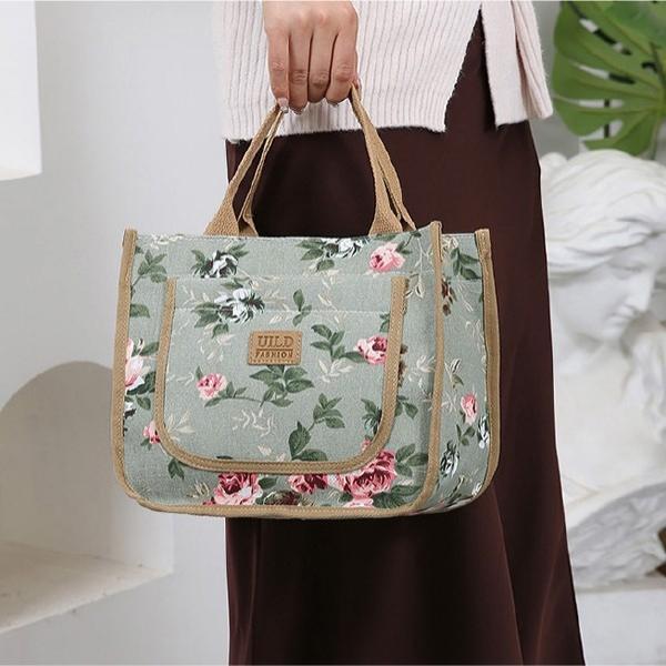 [기회공작소]로즈 토트백 보조가방 데일리백 서브백 도시락가방
