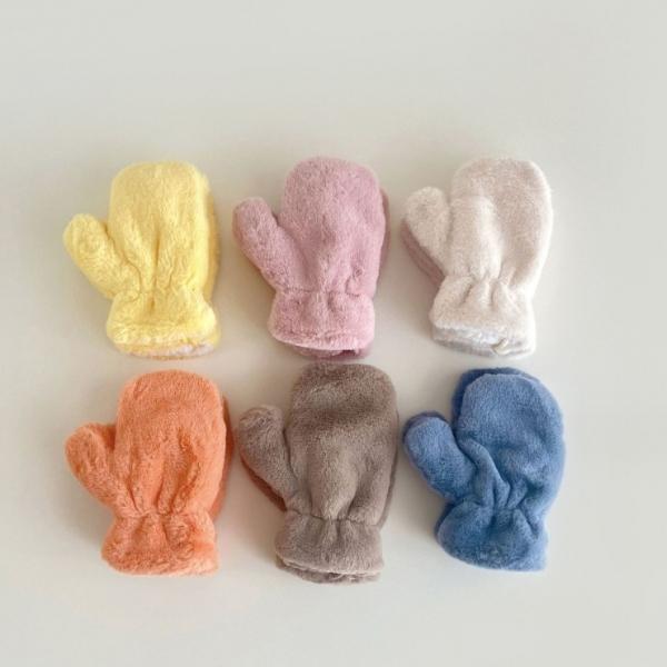 아동 단색 털 벙어리 장갑 키즈 유아 손모아 겨울 퍼 가을 겨울 눈 여아 남아 어린이집 유치원 선물