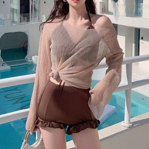 은창]글림 커버업 3피스 수영복 비키니 모노키니 래쉬가드 일체형 치마 세트 몸매보정 치마 세트