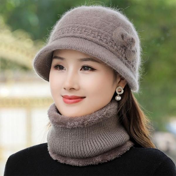 은창]엘레강스 리본 모자 워머 세트 목도리 세트상품 털모자 모자 벙거지 귀마개 털모자 보온 스카프 겨울