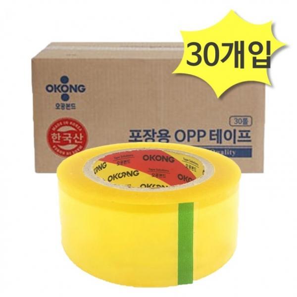오공 opp 투명 테이프 100m x 30개 경포장용 박스테이프 포장 택배 다용도 단단한 강력한