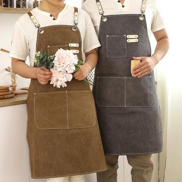 캔버스 방수 앞치마 바리스타 데님 카페 공방 미용실 미술 집들이선물