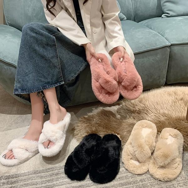 밍크 퍼 슬리퍼 굽2cm 논슬립 사무실 병원 네일샵 거실화 실내화