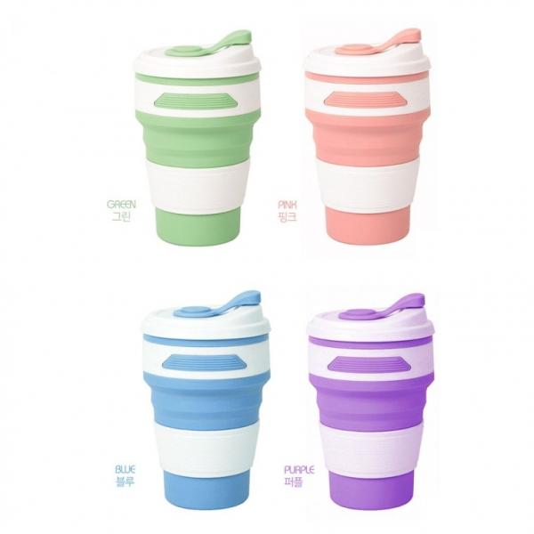 신광 실리콘 접이식컵350ml 폴딩텀블러 접이식컵 변신컵 폴딩컵