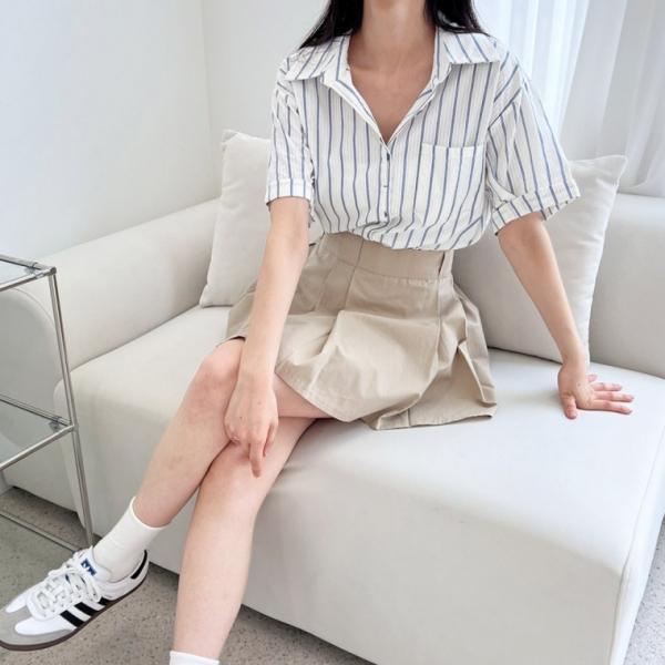 KSS 2268 여자블루스트라이프 반팔남방블라우스