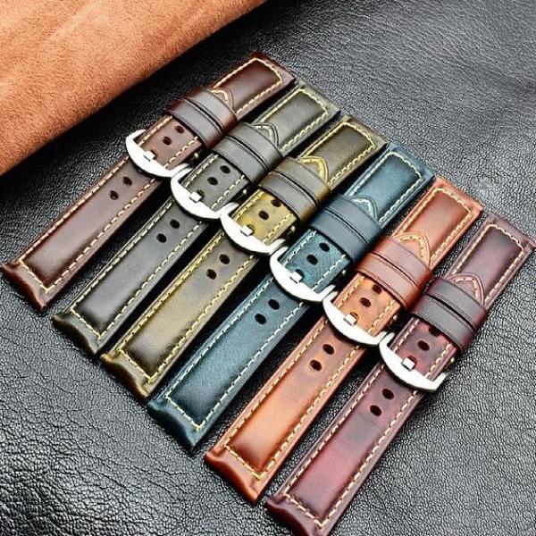 웨스턴 스타일 이태리  통가죽 시계줄 22mm