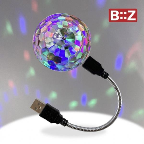 BiiZ USB 미러볼 360도 조명 소리감응 음향 음성 박수소리도 반응하는 노래방미러볼