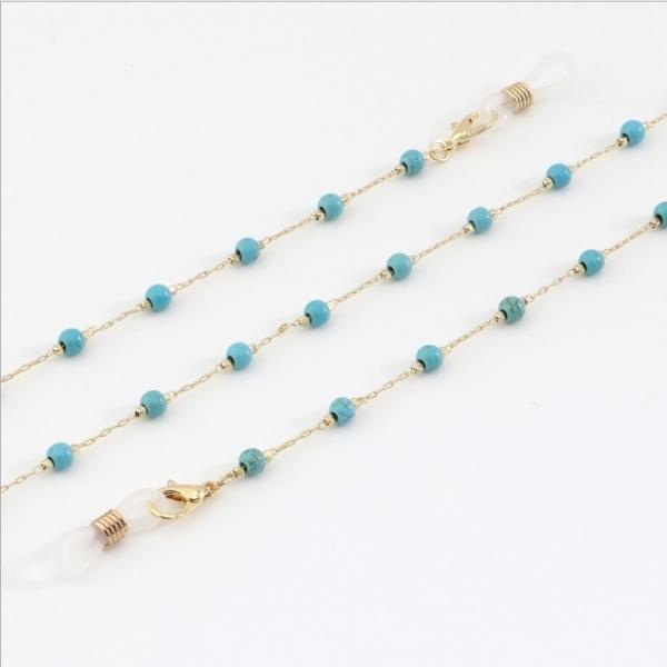 터키석 비즈 마스크걸이 마스크스트랩 안경줄