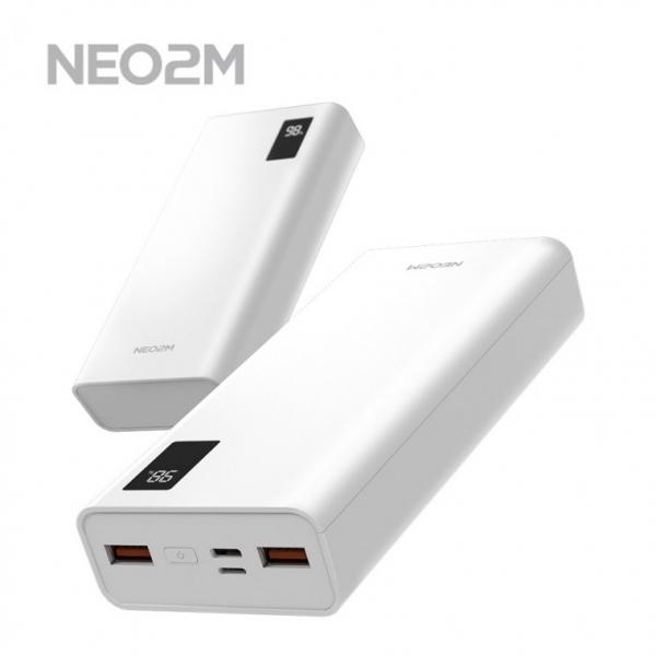 NEO2M 슬림핏 PD 20W 고속 보조배터리 20000mAh C타입 케이블 포함 LED 잔량 표시 대용량 보조배터리