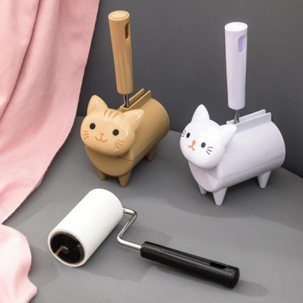 컴펙트 고양이 돌돌이 테이프 클리너 세트 보풀 털 먼지제거 사선 롤 테이프