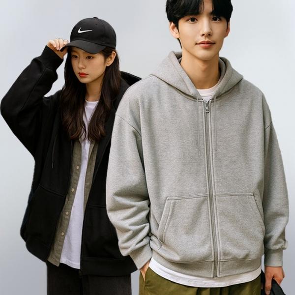 남녀공용 데일리 베이스 오버핏 후드집업 (6컬러 3사이즈)   데일리 후드 간절기 잠바 아우터