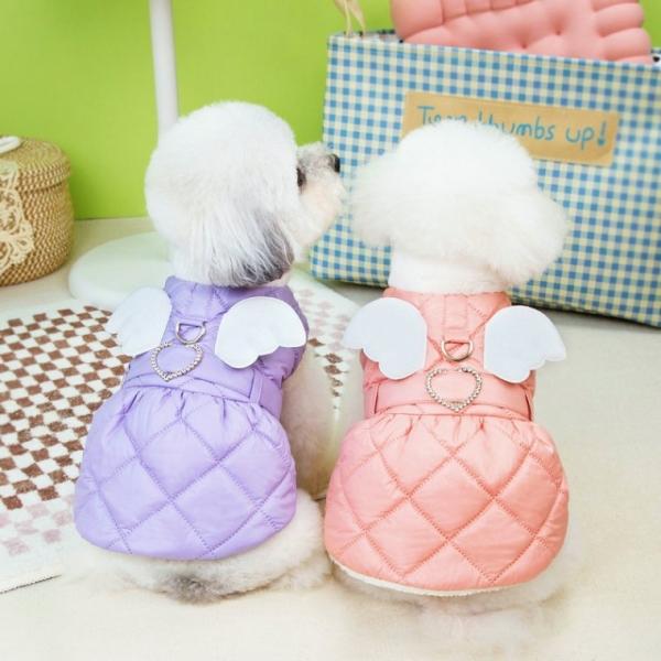 엔젤 양털 조끼 반려동물 옷 강아지 고양이 외출 유치원 겨울의류
