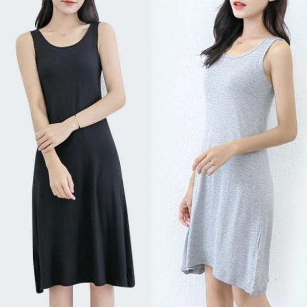 프릴 편한 원피스 나시 모달 드레스 여름 쿨 데일리