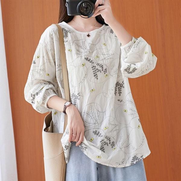 은창]플랜트 자수 로맨틱 나비 티셔츠 여름 상의 여름 퍼프 반팔 긴팔 8부 상의 블라우스 티셔츠 셔츠