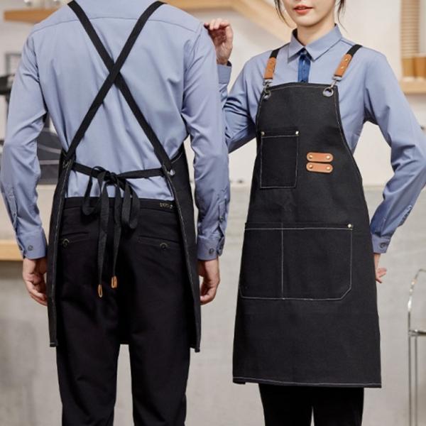 데님 캔버스 앞치마 롱 허리 남녀공용 에이프런 2컬러