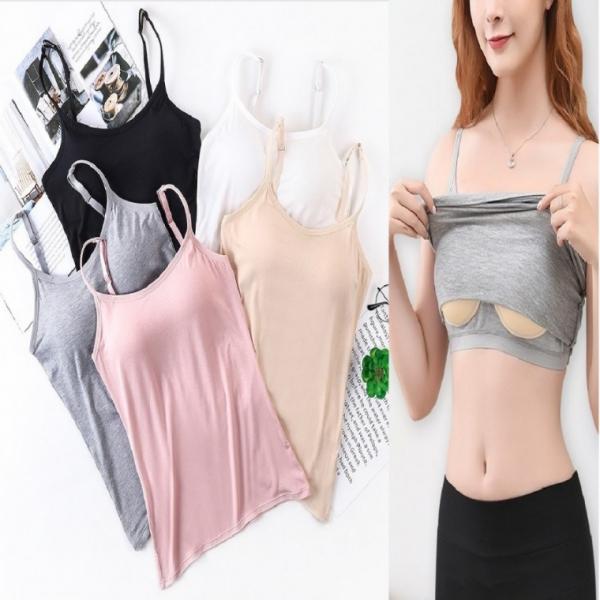 [사러왕]끈나시 캡내장 브라끈나시 일체형 브라탑 캐미솔 브라런닝 브라탑나시 브라캡나시 여름끈나시