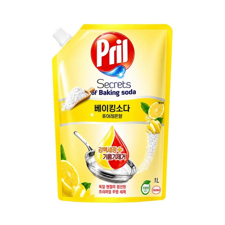 프릴 레몬향 1000ml 리필 베이킹소다 고농축 과일 야채 1종 주방세제