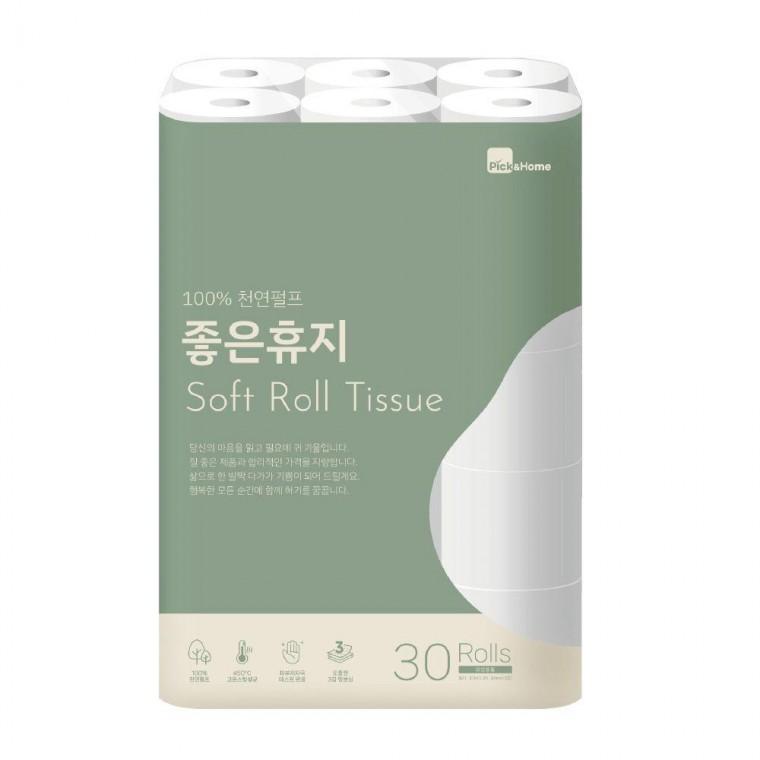 픽앤홈 좋은휴지 3겹 30롤 화장지 30m 비데겸용
