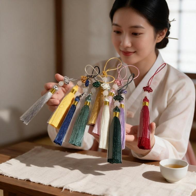 전통 구슬 장식 수술 포장 소품 결혼식 돌잔치 한복