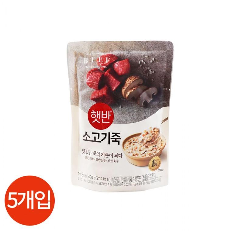 CJ 햇반 듬뿍 소고기죽 420g x 5