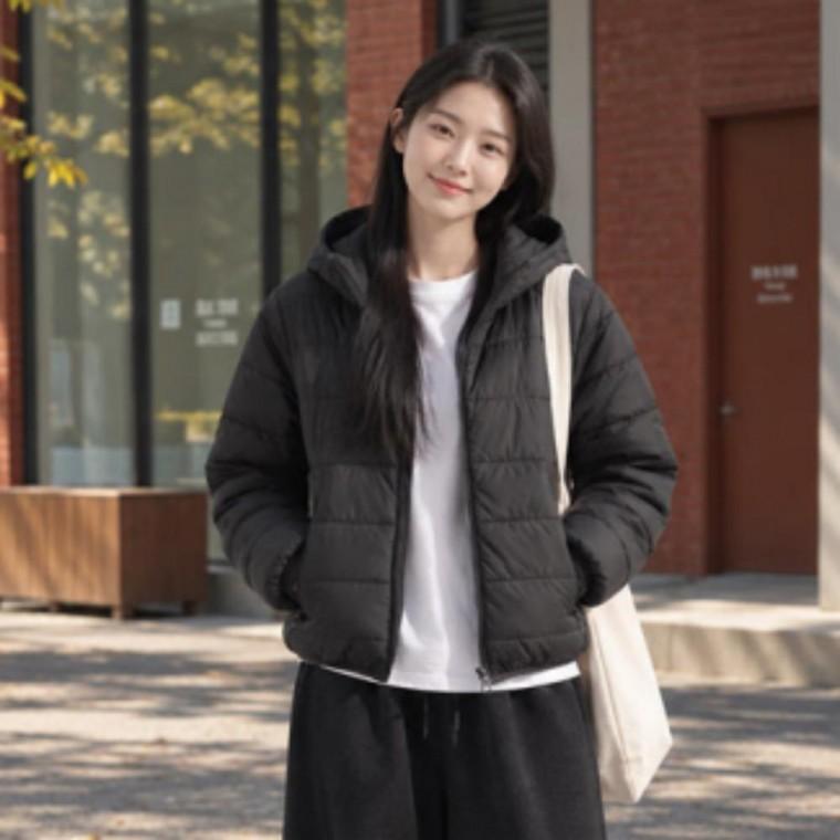 투웨이패딩자켓 숏패딩 겨울 외투 아우터 점퍼 경량 여성 방한 후드