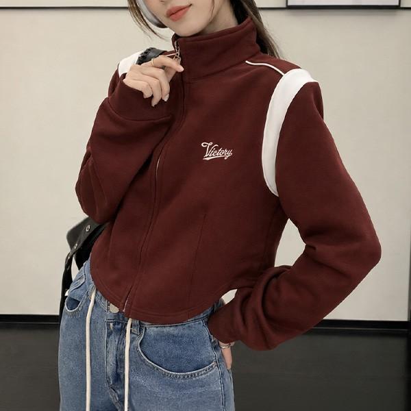 여성 크롭 하이넥 집업 트랙자켓 간절기 아우터