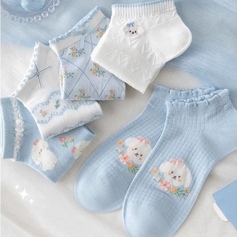 여자 캐릭터 양말 5세트 발목양 선물 단목 삭스 여자양말