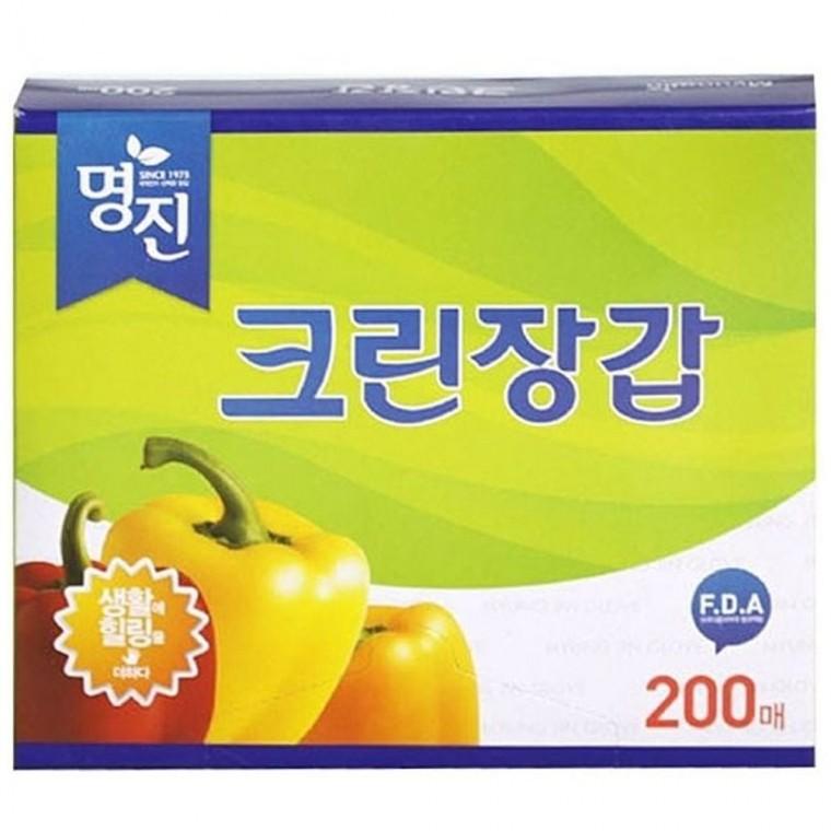 명진 크린 위생 일회용 장갑 A 200매 일회용위생장갑 위생비닐장갑