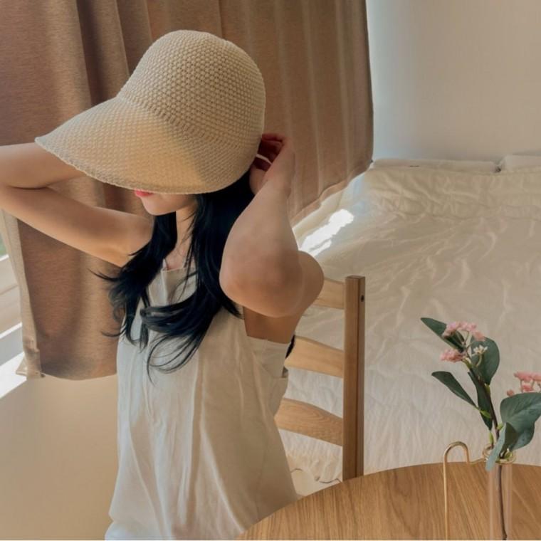 여름철 밀집 야외 WOMAN 벙거지 왕골 버킷햇 여성모자 패션용품 잡화
