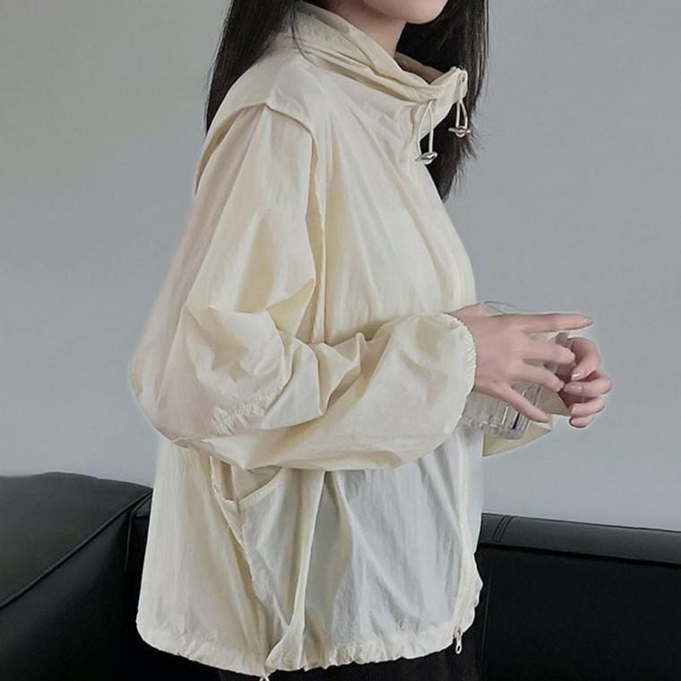 경량 자외선 차단 후드 집업 여성 바람막이 자켓 등산 러닝 점퍼 여름 아웃도어 코트 경량 자외선 차단