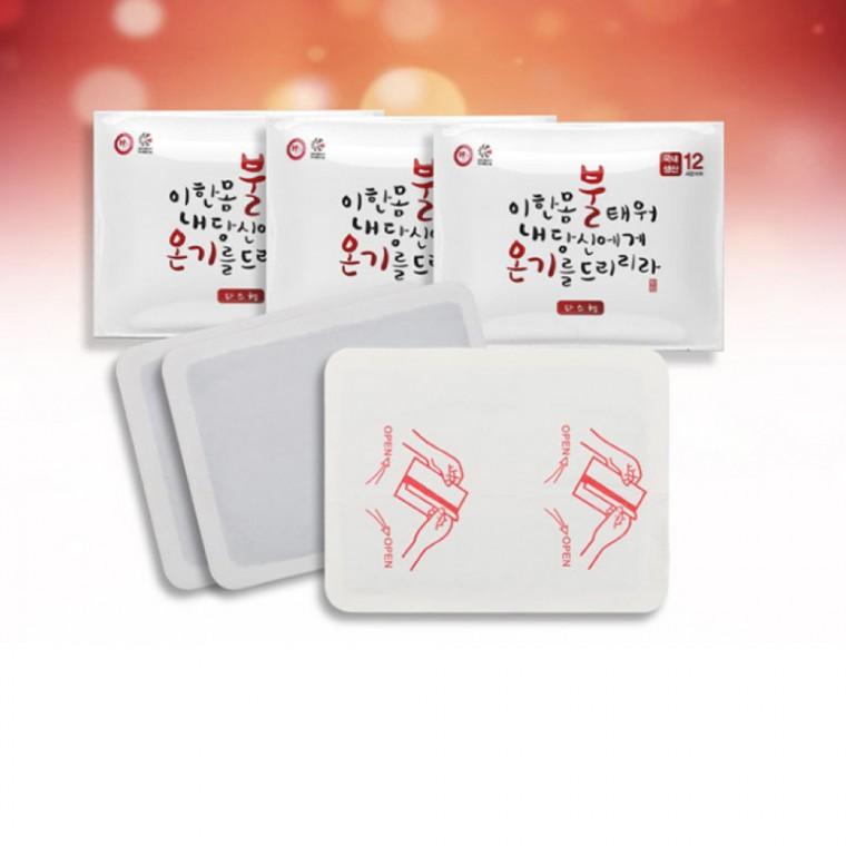불온기 파스형 핫팩50g 10개입 휴대용 붙이는 손난로 혹한기용 군용 캠핑용 보온대 겨울 등산 낚시 스키장