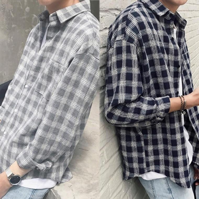 남성셔츠 캐쥬얼남방 체크무늬 남자상의 가을