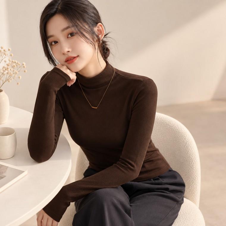 터틀넥 겨울 이너 목폴라 여성 기모 레이어드 폴라티