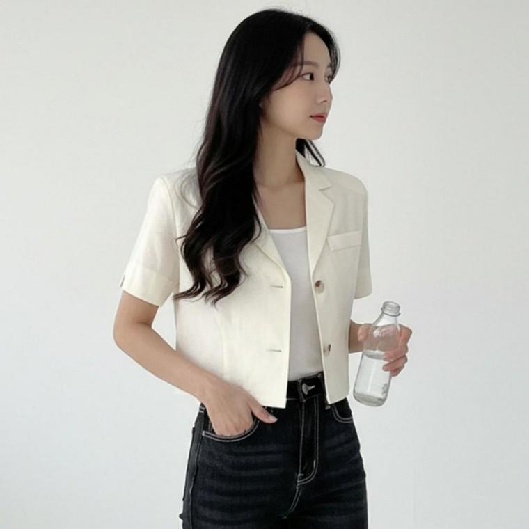 SD-260221 크롭 자켓 시스첼 반팔 여름자켓