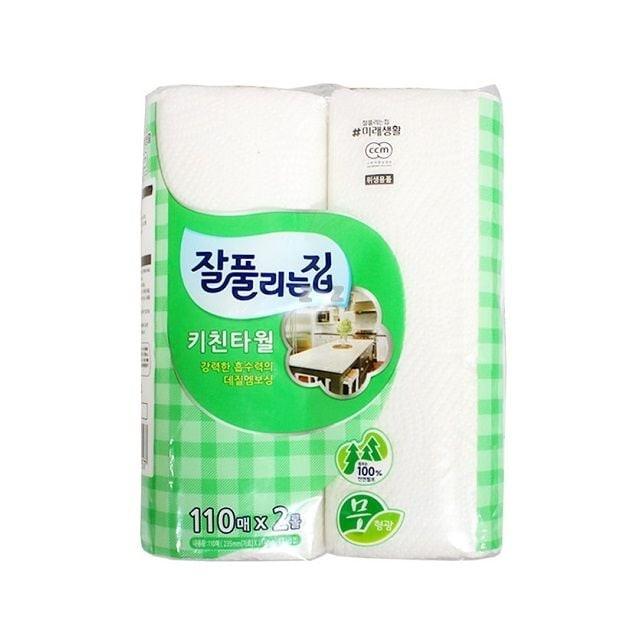 엠보싱 키친타올 2롤 주방화장지 물 기름제거 타월 물기제거타올