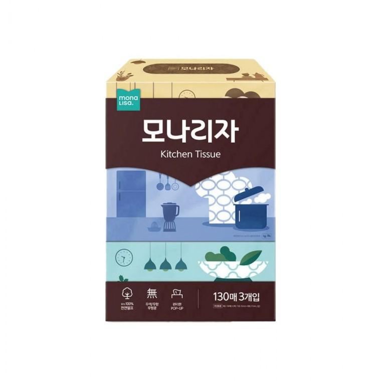 뽑아쓰는 키친타올 130매x3입 물기제거타올 주방타올 가정용 흡수력좋은 도톰한 무형광
