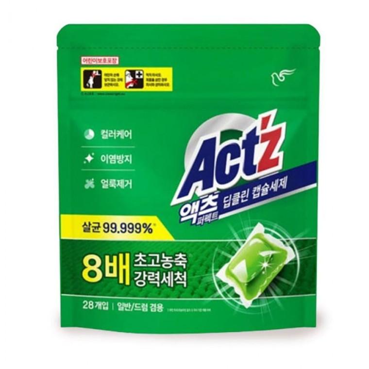 세탁세제 액츠 캡슐 딥클린 퍼펙트 올인원 빨래용품 28개입