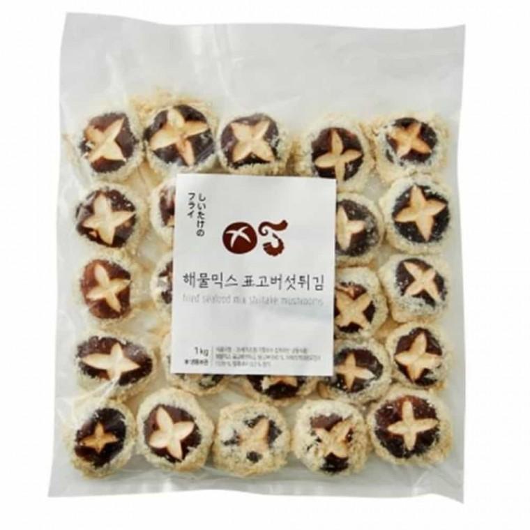 해물믹스 표고버섯 튀김 25입 1kg 호프집안주 버섯튀김 포장마차메뉴 업소용냉동식품