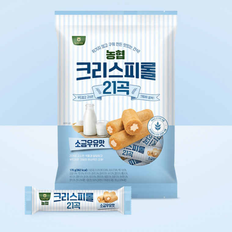 바삭달콤 영양간식 21곡 소금우유맛 크리스피롤 (10g 40개)