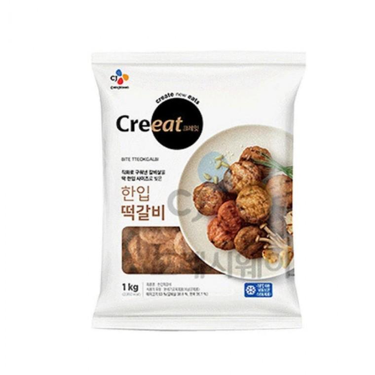 크레잇 한입 떡갈비 1kg 냉 고기반찬 미니떡갈비 간편조리식품 냉동술안주