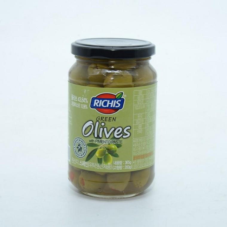 리치스 그린 올리브 홀 피망 올리브안주 올리브카나페 초록올리브 샌드위치재료