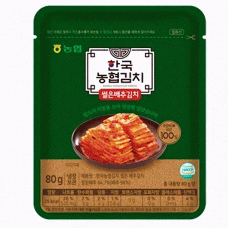 썰은 김치 봉지 국내산 80g*10 kimchi in bag