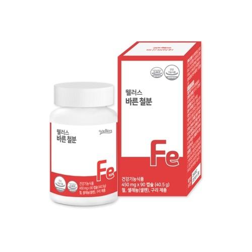웰러스 바른 철분 450mg x 90캡슐
