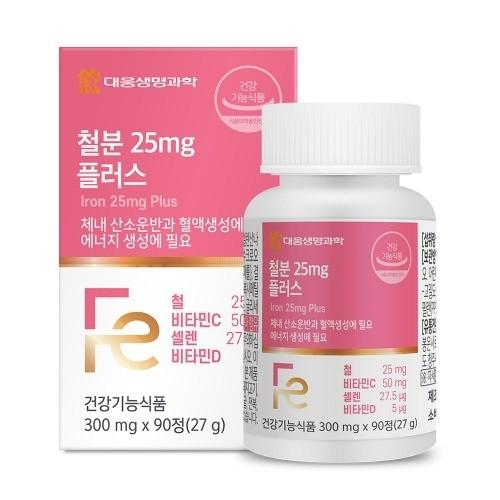 대웅 철분 25mg 플러스 300mg x 90정