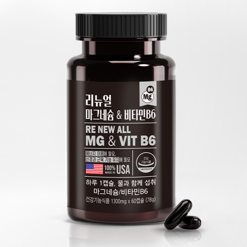 [동신헬스케어] 리뉴얼 마그네슘 비타민B6 1300mg x 60캡슐
