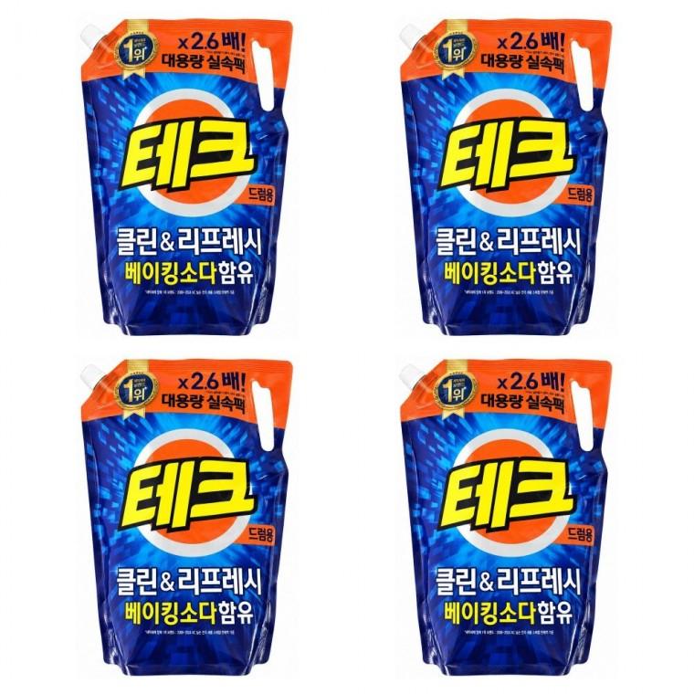 (4개-1박스)테크 클린 앤 시 액체세제 2600ml 드럼용