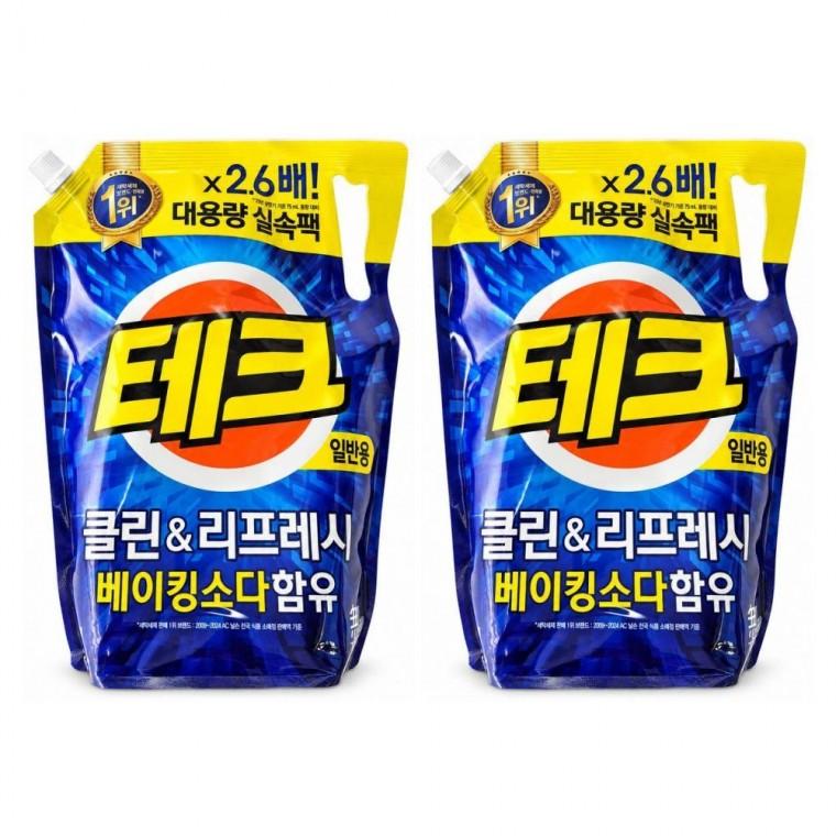 (2개)테크 클린 앤 시 액체세제 2600ml 일반용