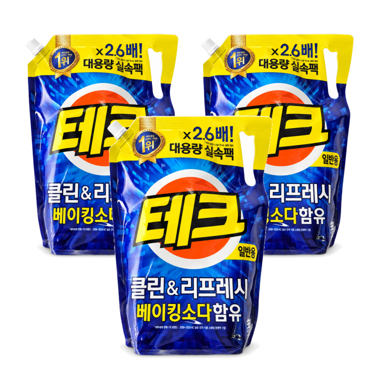 (3개)테크 클린 앤 리프레시 액체세제 2600ml 일반용
