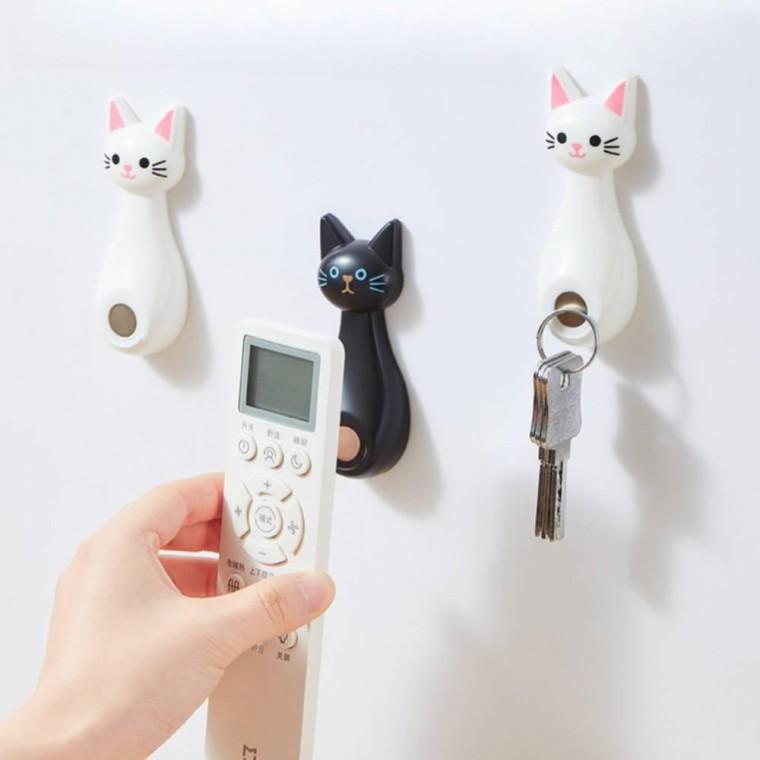 홀더 고양이 무타공 리모컨거치대 리모컨자석 벽부착 리모컨 마그네틱홀더 거치대 자석